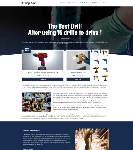 Affiliate Product Review Landing Page Elementor Template