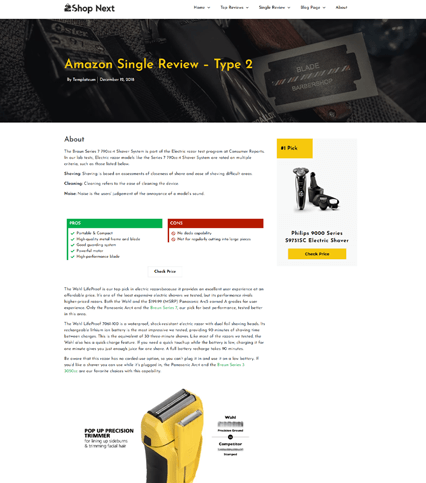 Affiliate Single Product Review Elementor Template