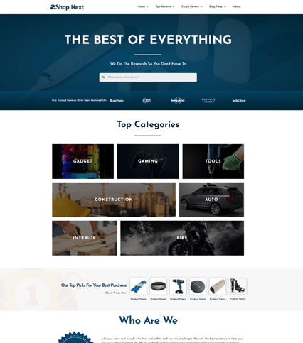 Affiliate Product Review Landing Page Elementor Template