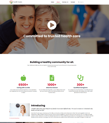 Healthcare Elementor Template About Page