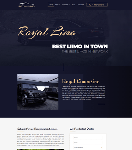 Limo Services Elementor Template