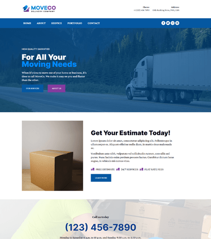 Moving Company Elementor Template