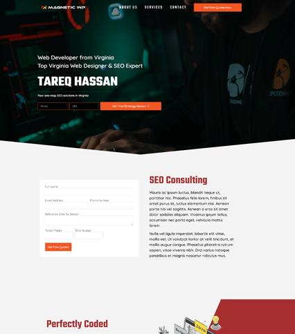 SEO Consultant Landing Page Elementor Template