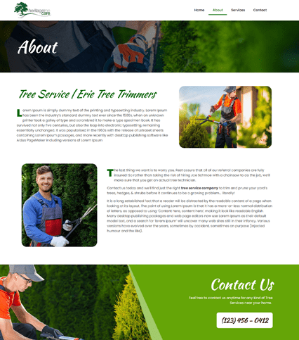 Tree Trimmer Website Design Elementor Template
