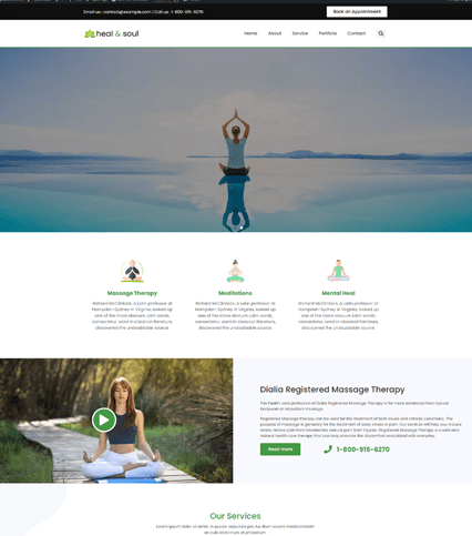 Yoga Homepage Elementor Template