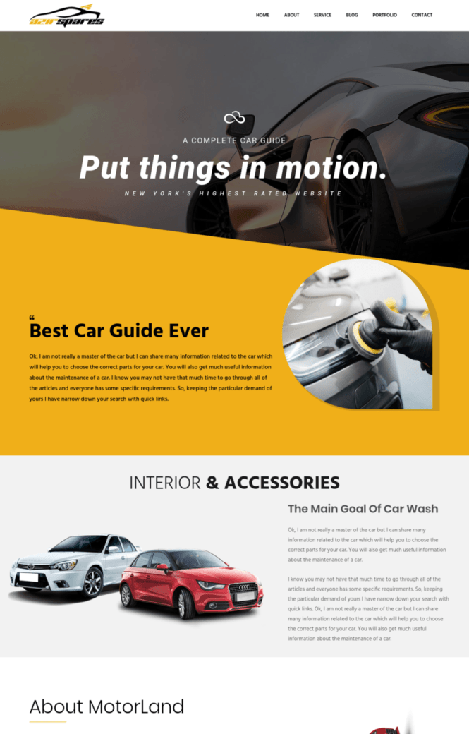 Car Site Homepage
