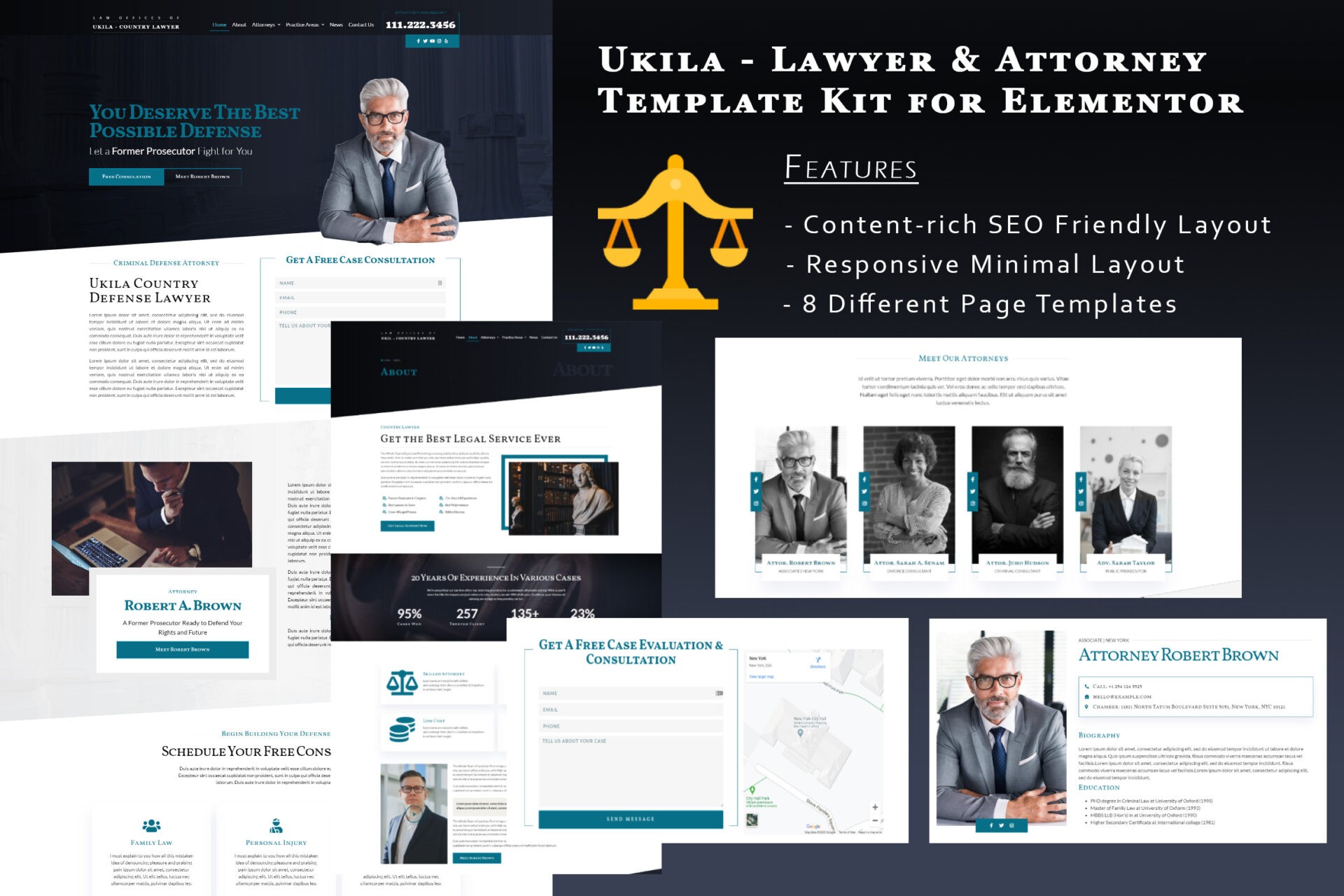 Lawyer & Attorney Elementor Template Kit